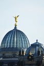 Germany The roof of DresdenÃ¢â¬â¢s High school of Modern Art with the golden angel